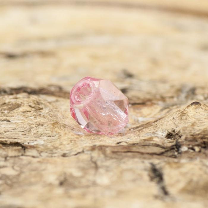Glaspärla facetterad 3,5x4 mm, Rosa (30st)