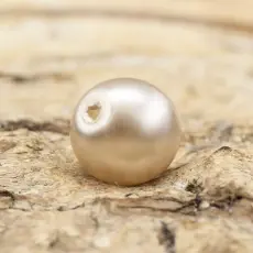 Vaxad glaspärla matt 6 mm, Ostron (40st)
