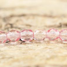 Glaspärla facetterad 3,5x4 mm, Rosa (30st)
