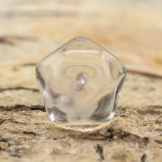Glaspärla Pentagon 11x9 mm, Klar (10st)