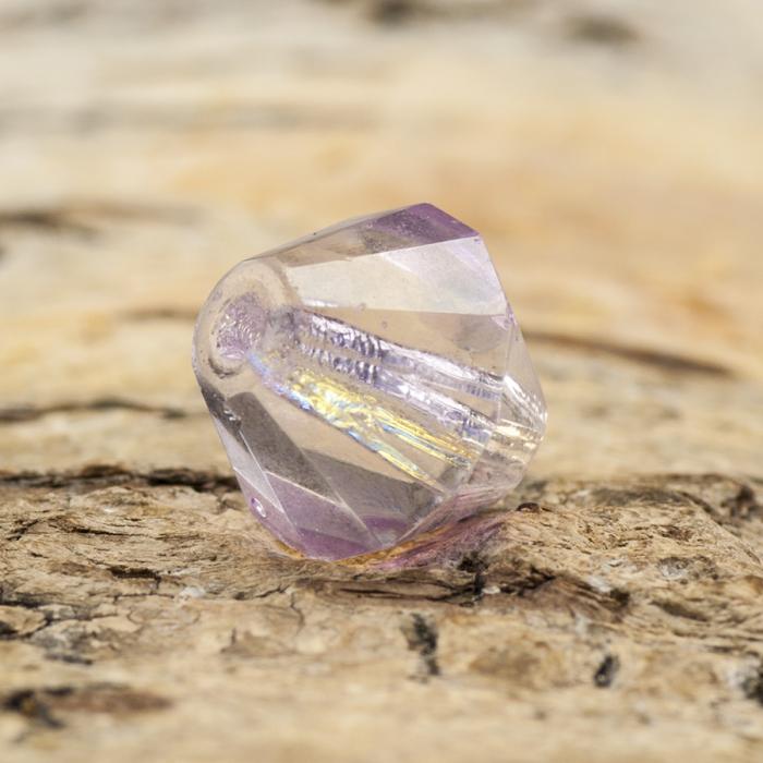 Glaspärla Bicone 12 mm, Ljuslila AB (10st)