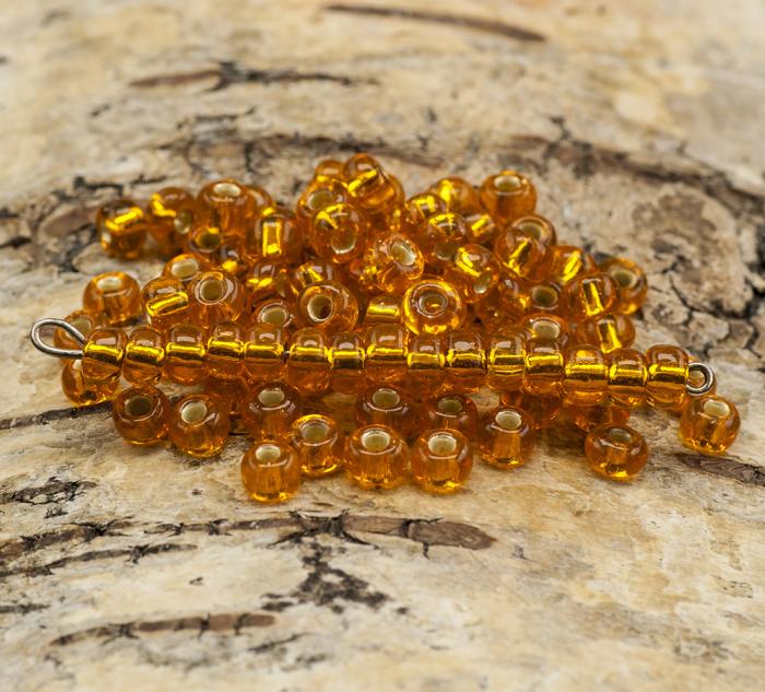 Seed Beads silverlined 5 mm, Orange (20g)