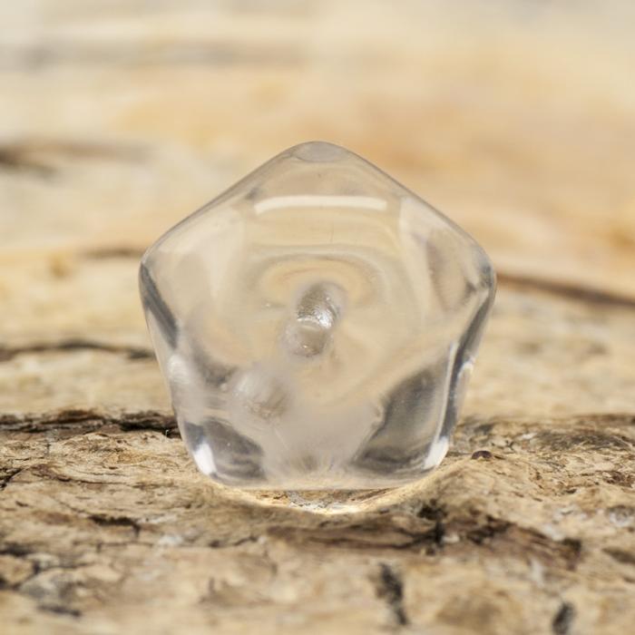 Glaspärla Pentagon 11x9 mm, Klar (10st)