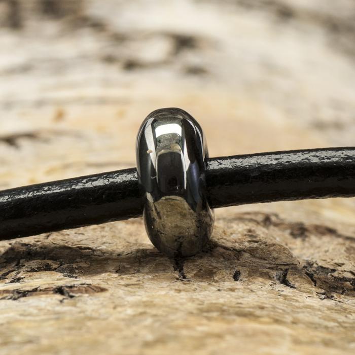 Ormlänkspärla rondell 14x6 mm, Hematit (st)