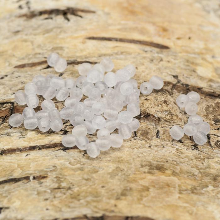 Frostad glaspärla rund 3 mm, Ljusblå (20g)