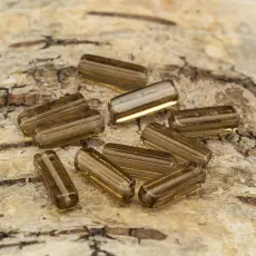 Glaspärla Stav 5x15 mm, Ljusbrun (10st)