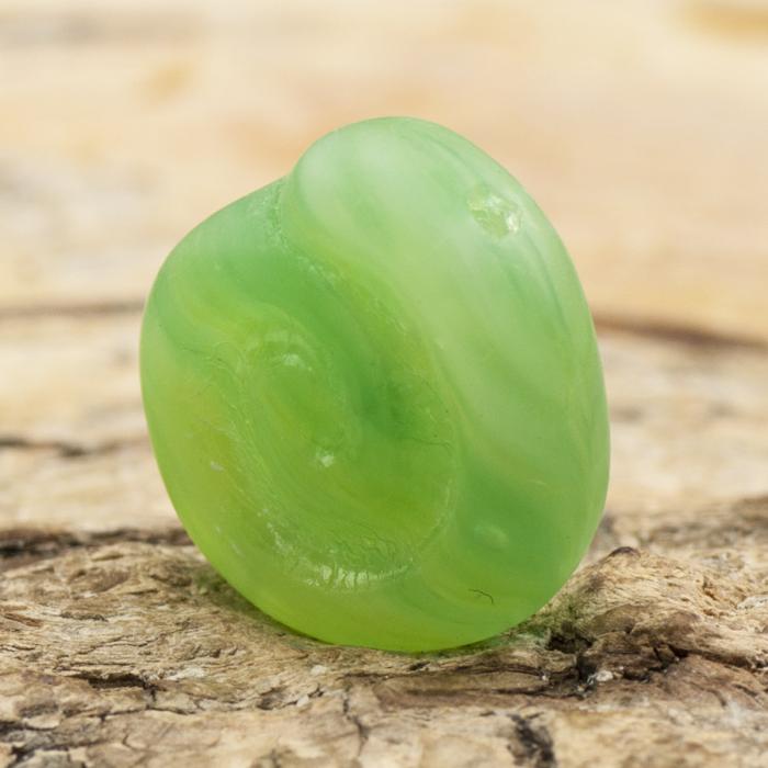 Glaspärla Snäcka 12x12 mm, Grön (5st)