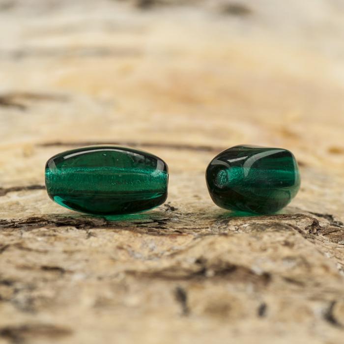 Oval glaspärla 6x9 mm, Havsgrön (20st)