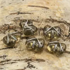 Glaspärla Fantasi 13x17 mm, Grå/Silverfärg (5st)