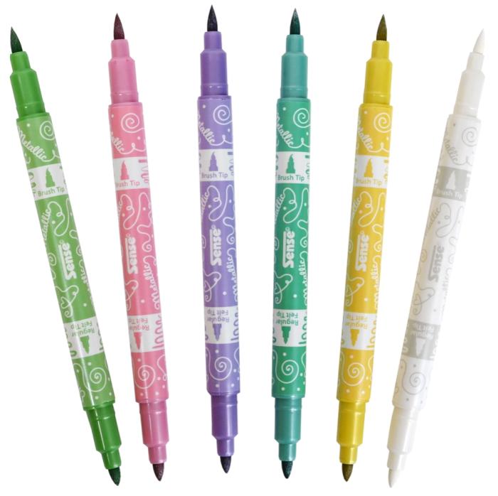 Markers Metallic Dubbelspets (6 st)
