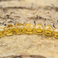 Glaspärla facetterad 4,5x5 mm, Honungsgul (25st)