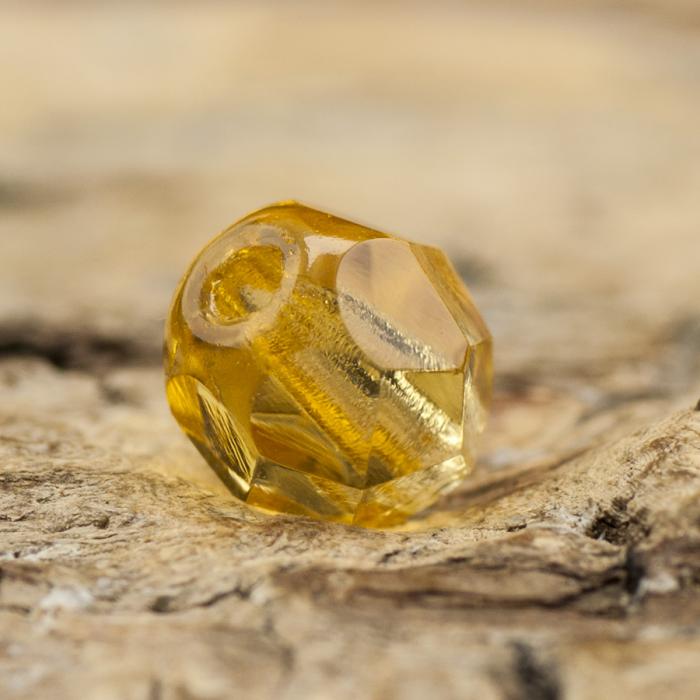 Glaspärla facetterad 4,5x5 mm, Honungsgul (25st)