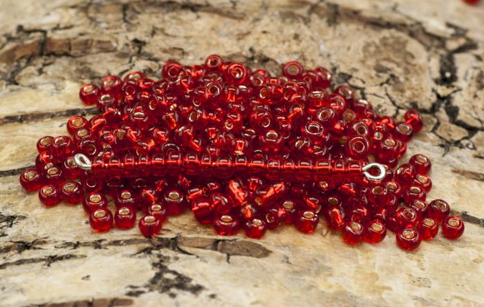 Seed Beads silverlined 3 mm, Röd (20g)