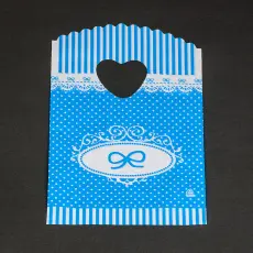 Plastpåse Rosett 13x20 cm, Blå/Vit (2st)