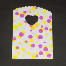 Plastpåse Prick 13x20 cm, Rosa/Gul/Vit (3st)