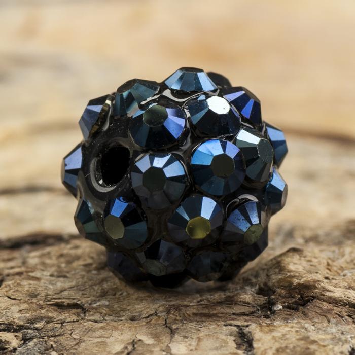 Resinpärla strass 12 mm, Mörkblå (st)