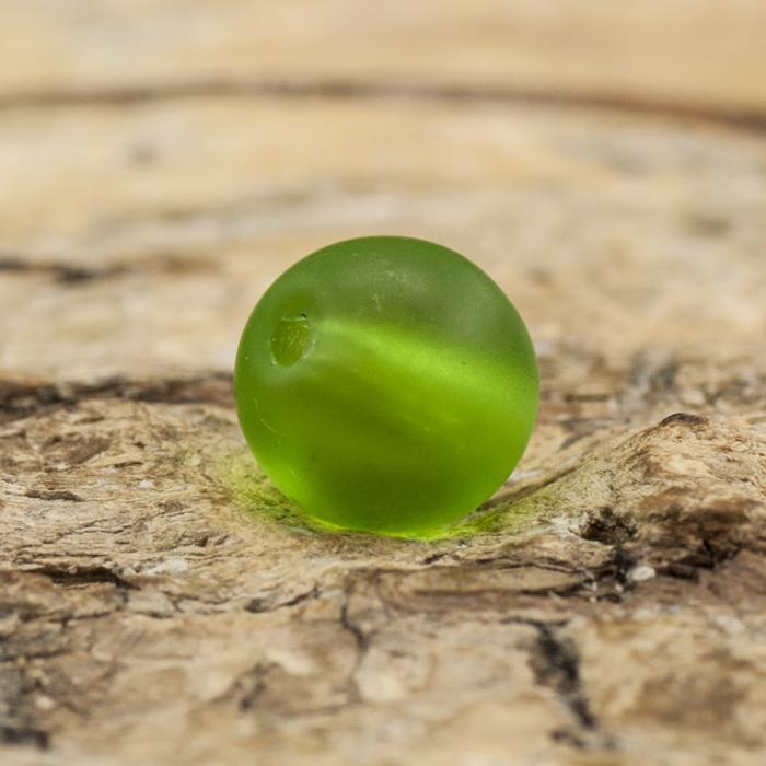 Frostad glaspärla 6 mm, Grön (40st)
