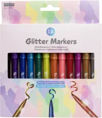 Fiberpennor Glitter (12 st)