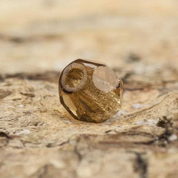 Glaspärla facetterad 3,5x4 mm, Choklad (30st)