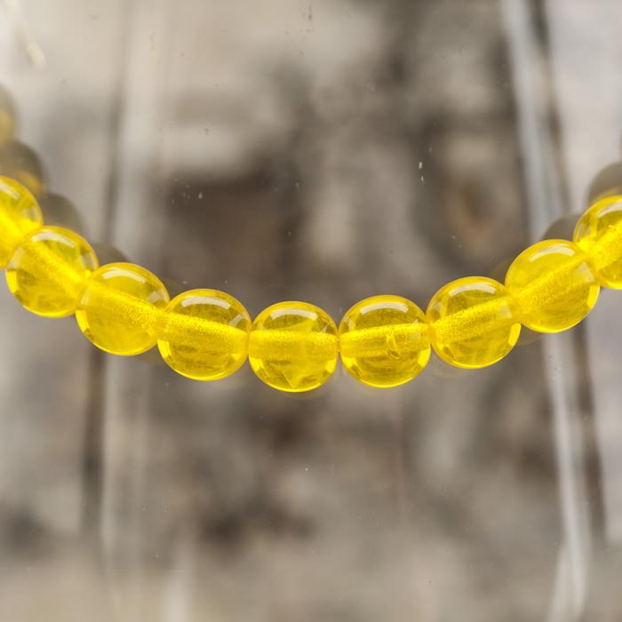 Glaspärla rund 6 mm, Citrongul (40st)