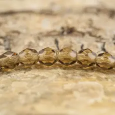 Glaspärla facetterad 3,5x4 mm, Choklad (30st)