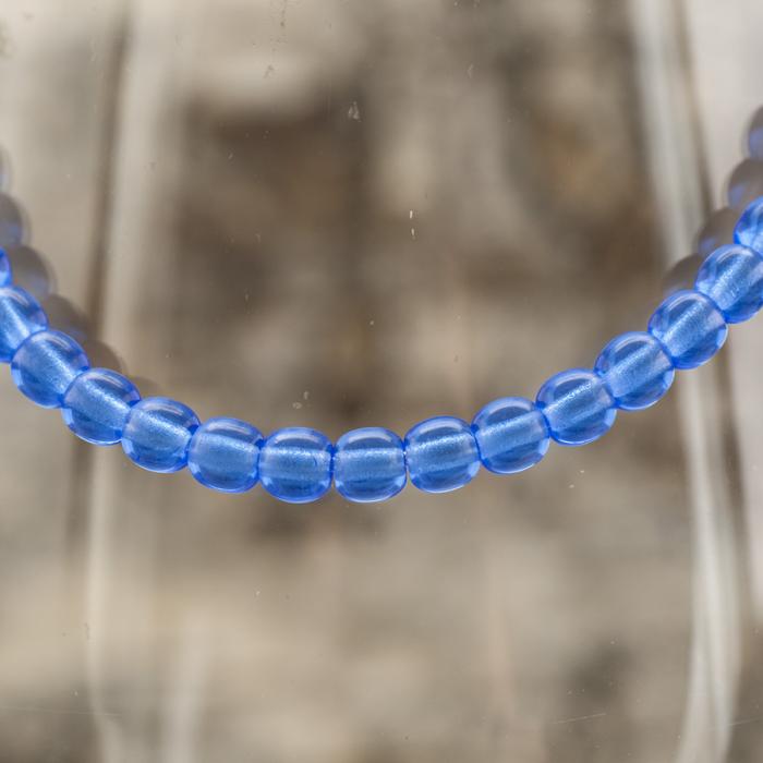 Glaspärla rund 4 mm, Blå (60st)