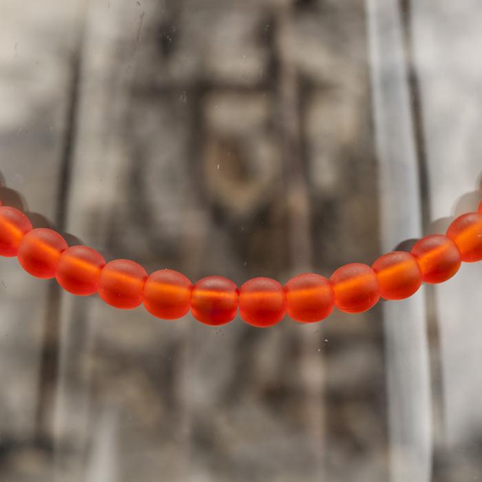 Frostad glaspärla 4 mm, Orange (60st)