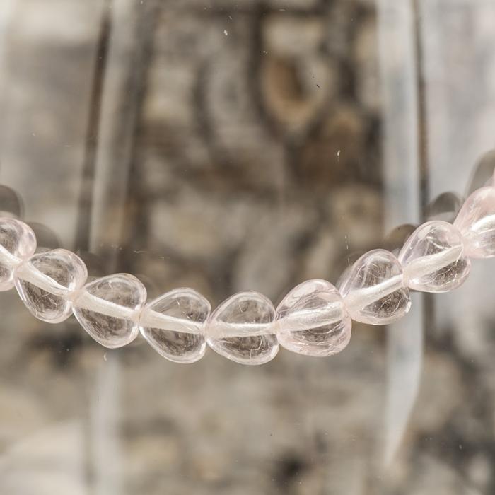 Glaspärla Hjärta 6x6 mm, Rosa (20st)