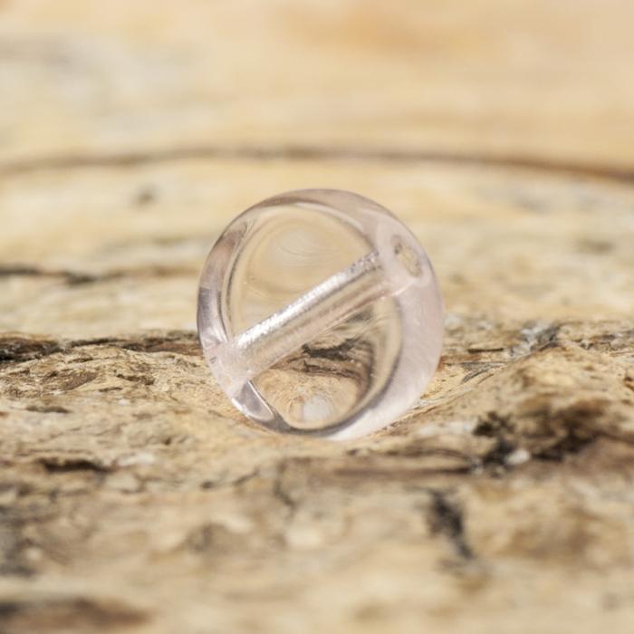 Glaspärla Lins 6 mm, Rosa (20st)