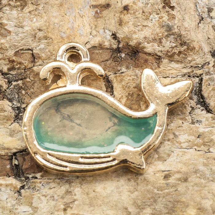 Berlock Val 20x15 mm, Turkos/Guldfärg (st)