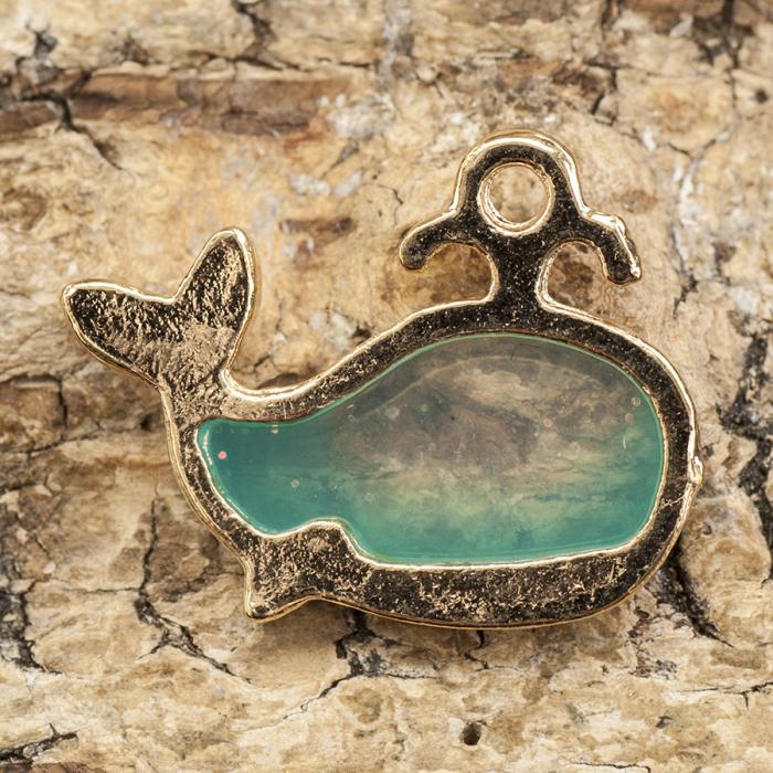 Berlock Val 20x15 mm, Turkos/Guldfärg (st)