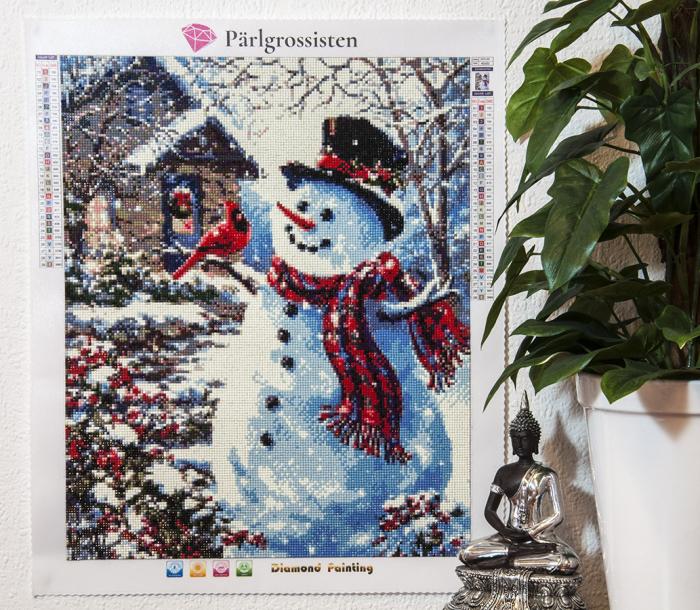 Diamond Painting Canvas 40 x 50 cm, Snögubbe