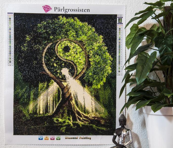 Diamond Painting Canvas 40 x 48 cm, Yin & Yang-träd