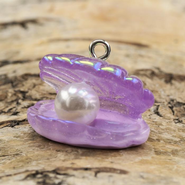 Berlock Pärla i snäckskal 23x21 mm, Lila AB (st)