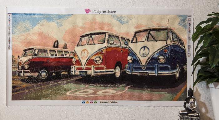 Diamond Painting Canvas 100 x 50 cm, Folkabussar