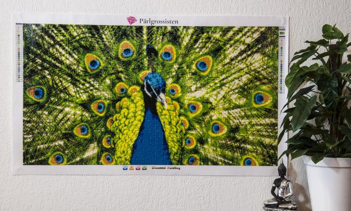 Diamond Painting Canvas 90 x 50 cm, Påfågel