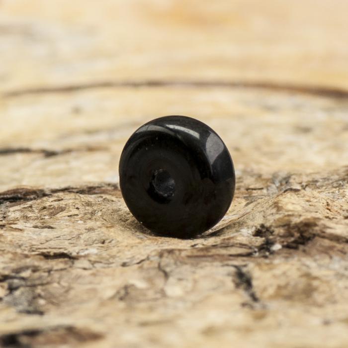 Platt glaspärla 6 mm, Svart (50st)