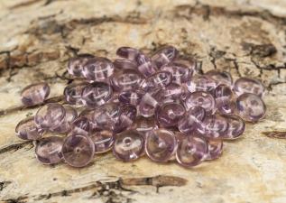 Platt glaspärla 6 mm, Lila (50st)