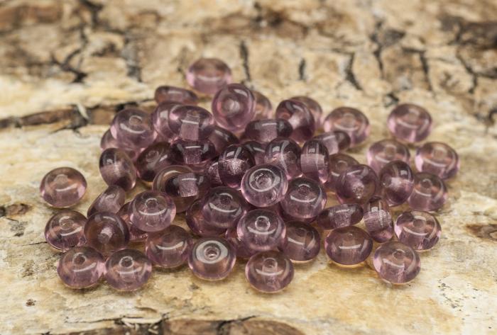 Platt glaspärla 4 mm, Lila (60st)