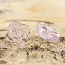 Glaspärla Blomma 10x9,5 mm, Rosa (10st)