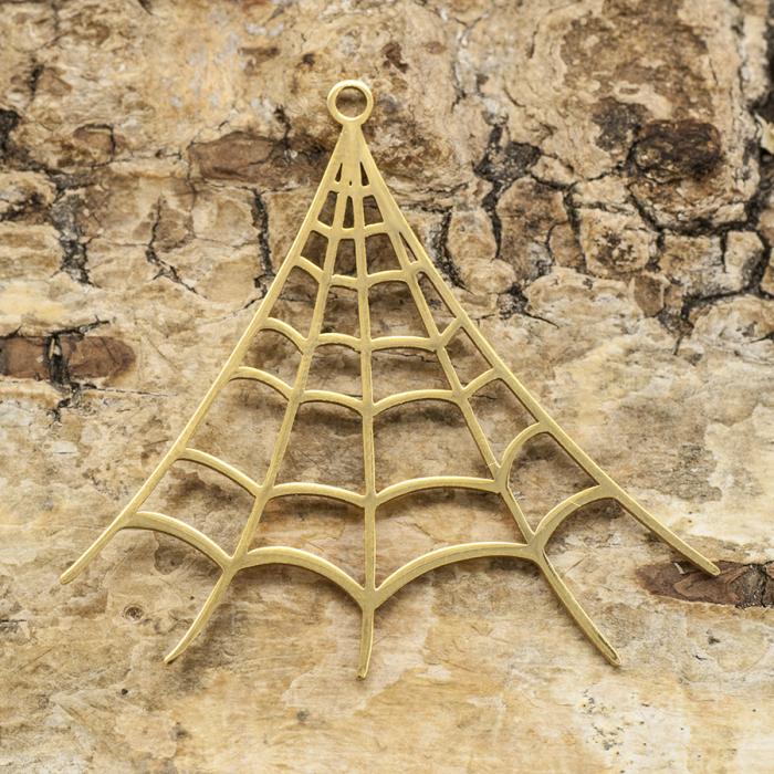 Berlock Spindelnät i Rostfritt stål 35,5x33 mm, Guldfärg (st)