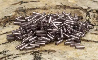 Bugle Beads silverlined 2x7 mm, Lila (20g)