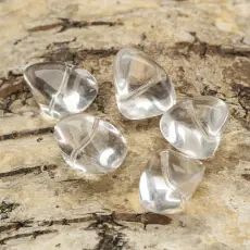 Glaspärla Sten 16x12 mm, Klar (5st)