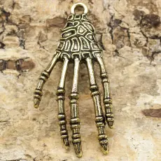 Hänge Skeletthand 20x40 mm, Antikguld (st)