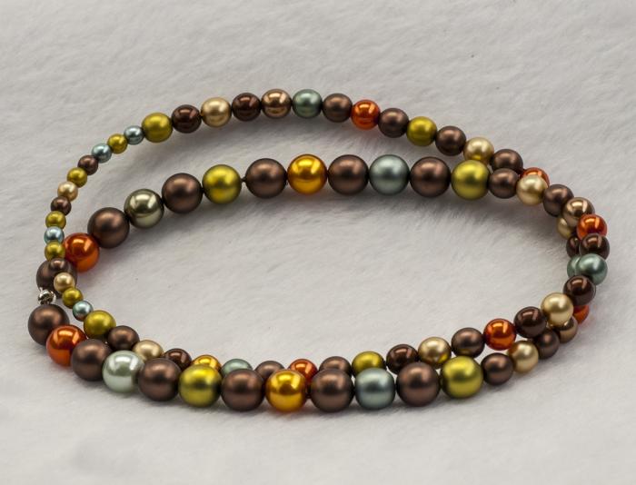 Vaxad glaspärla 4-8 mm, Höst/Skogmix (50g)