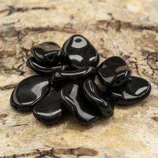 Glaspärla Vriden 9,5x13 mm, Svart (10st)