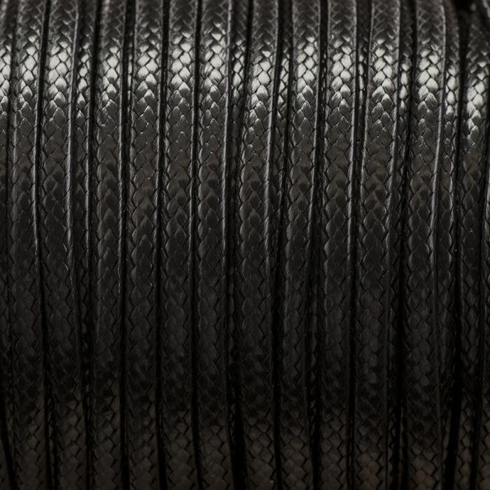 Vaxad polyestertråd Eko 3mm, Svart (meter)