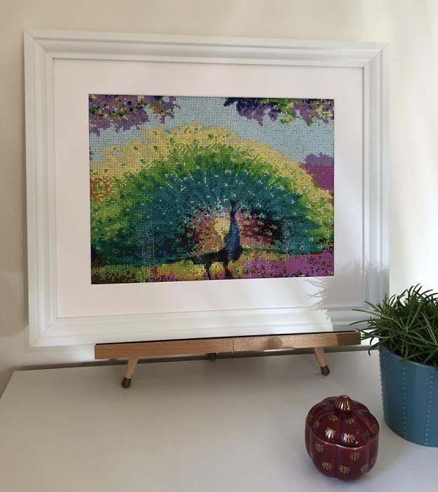 Diamond Painting Canvas 40 x 50 cm, Påfågel