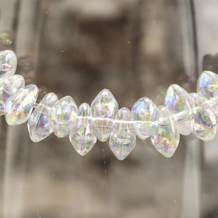 Akrylpärla Droppe 6x8 mm, Klar AB (100g)