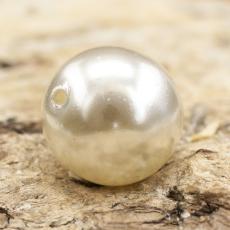 Vaxad glaspärla 8 mm, Silvervit (20st)